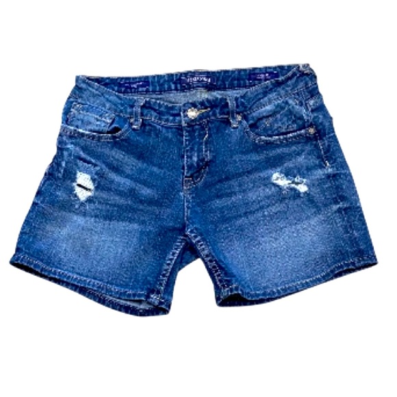 Vigoss The Thompson Women’s Stretch Distressed Denim Shorts Size 29x4.5 EUC - Picture 1 of 11